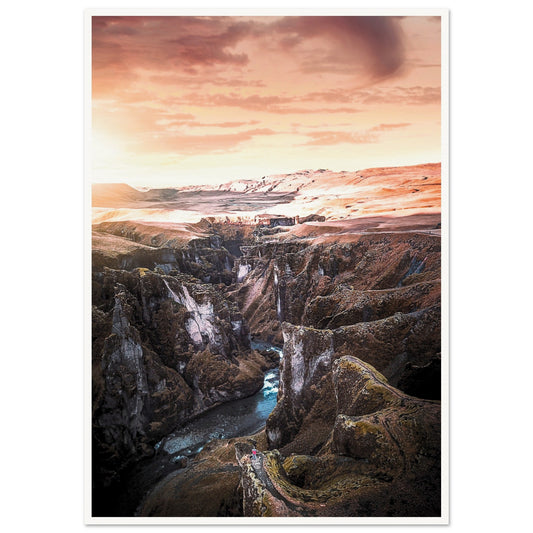 Fjaðrárgljúfur Canyon, Iceland Poster A1 (59.4 x 84.1 cm) Border