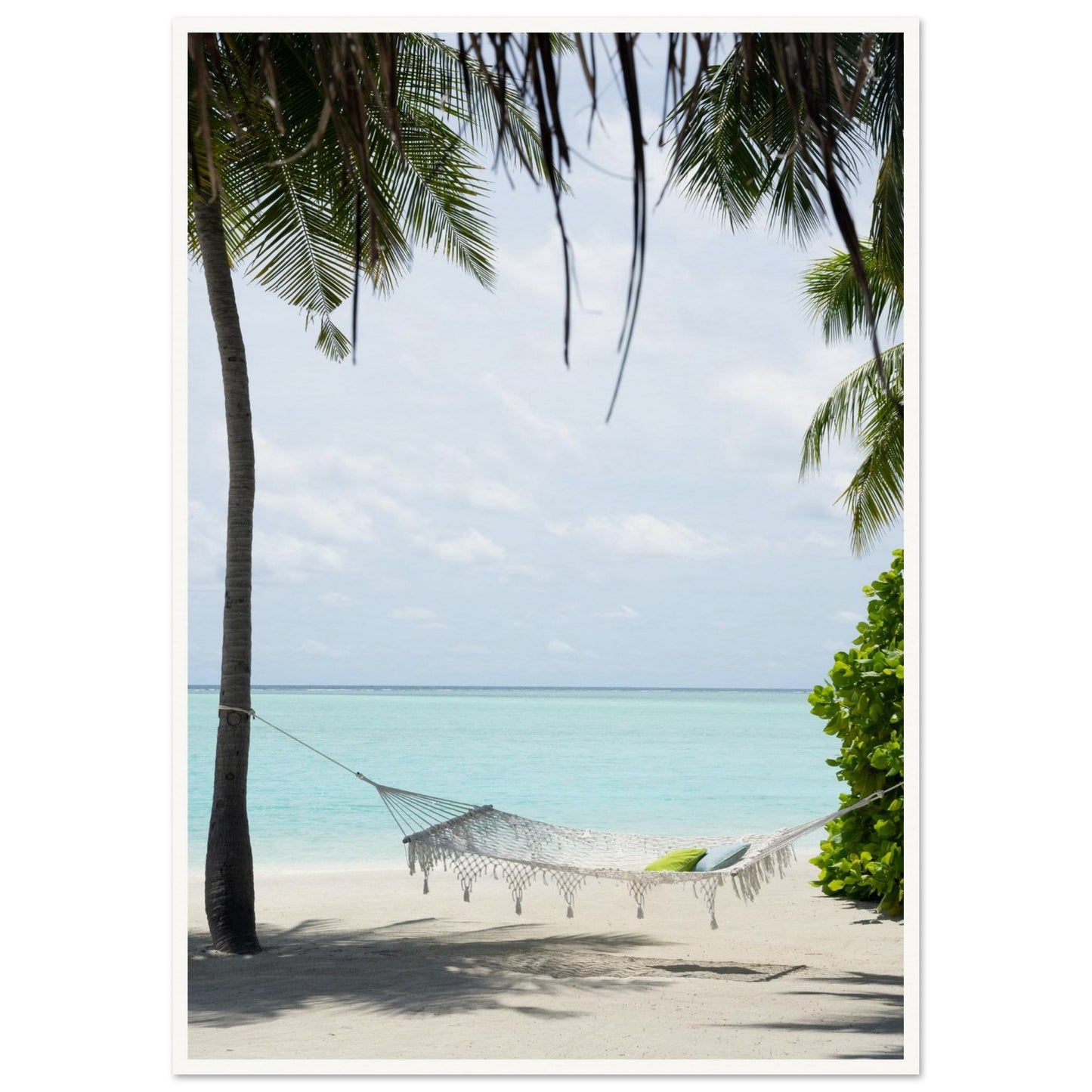 Tropical Oasis Beach Swing Poster A1 (59.4 x 84.1 cm) Border