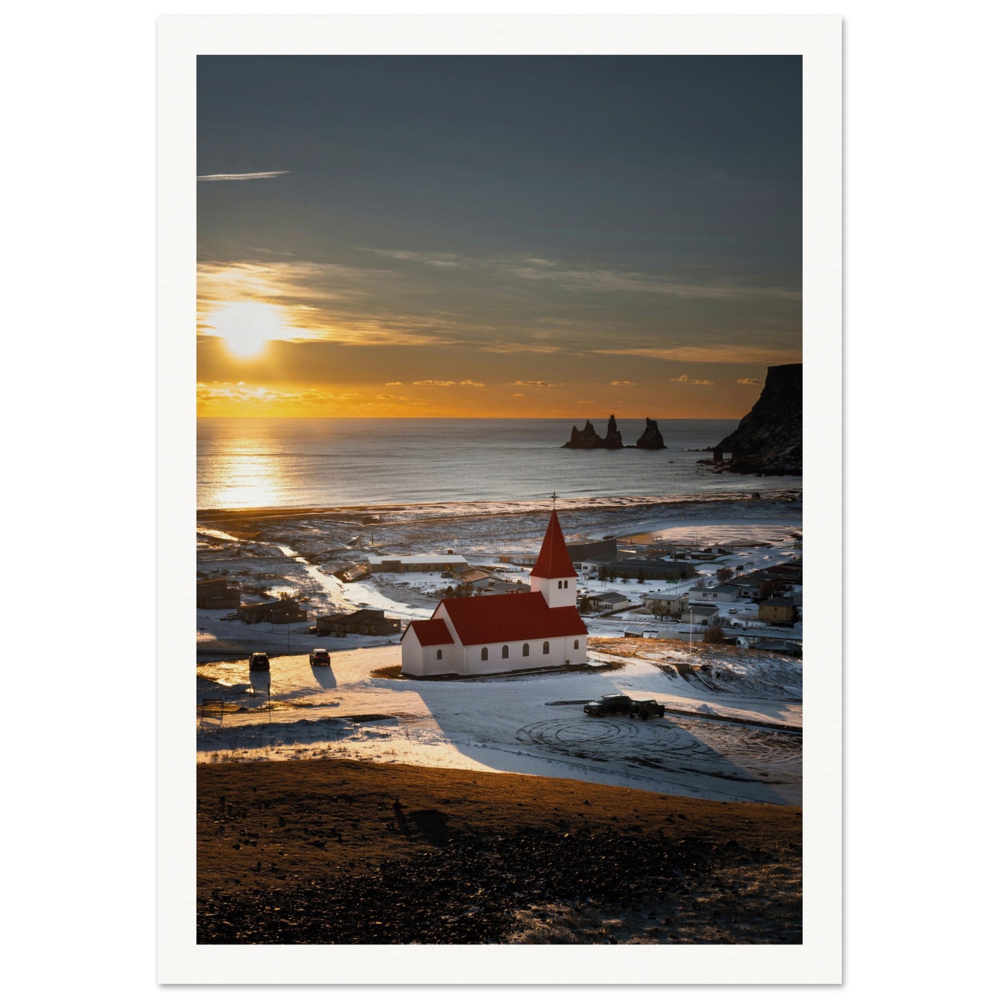 Vík í Mýrdal Red Roof Church Iceland Print