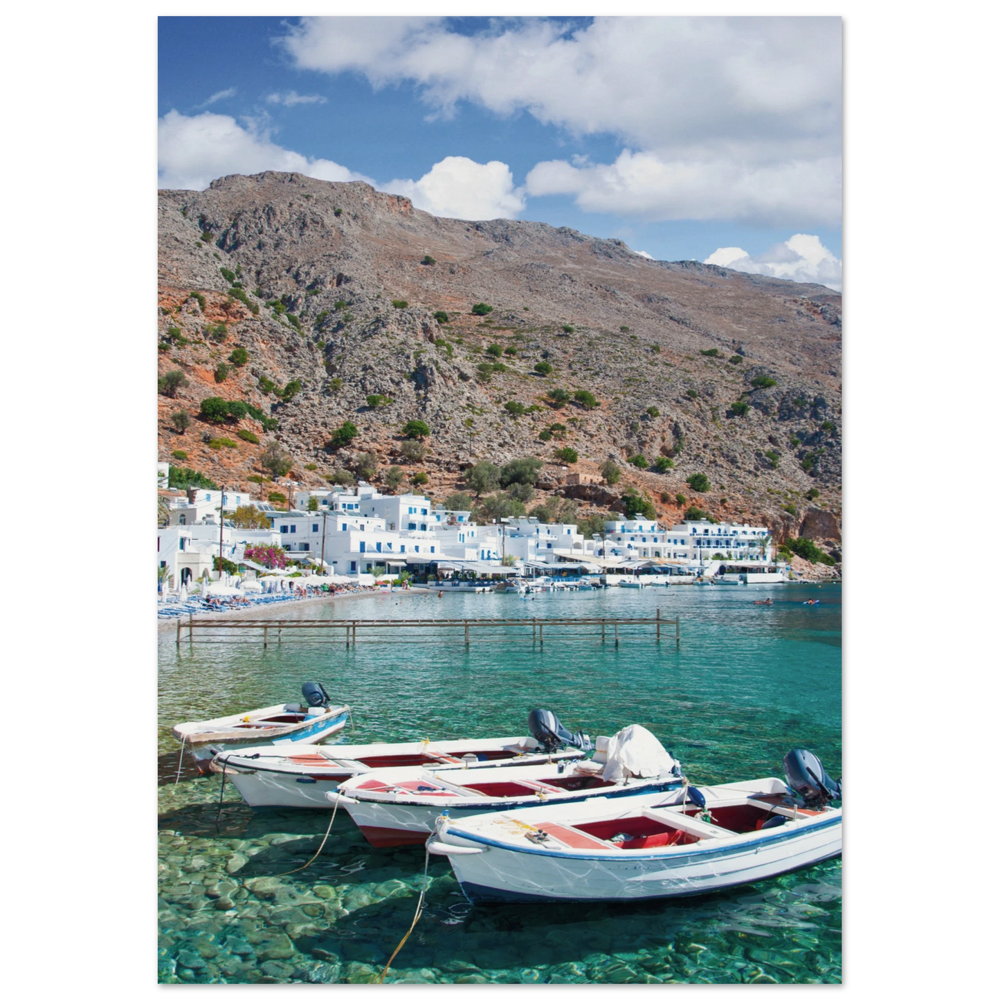 A Few Boats in Crete Poster 21x29.7 cm 8x12" No Border