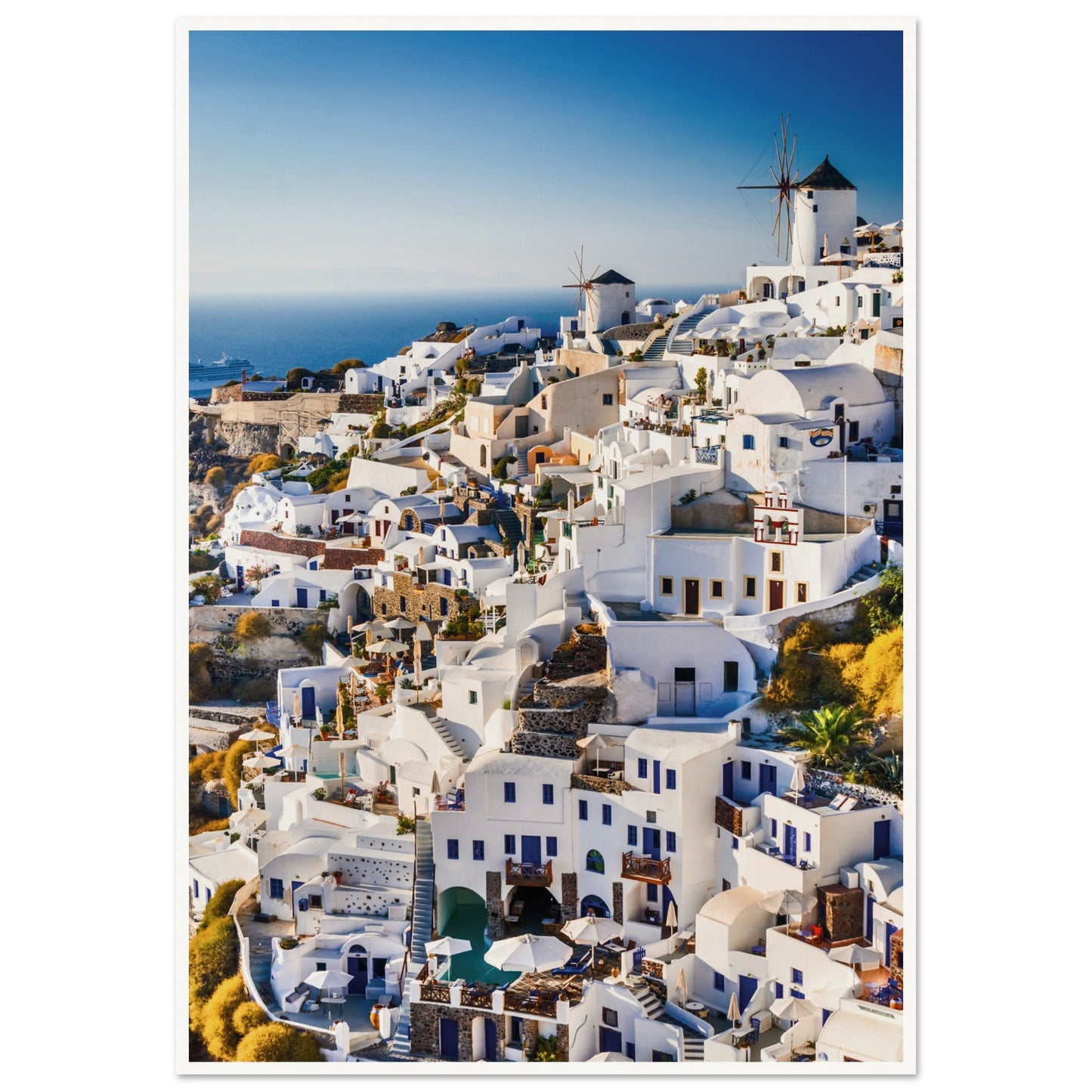 Whitewashed Buildings of Mykonos Poster