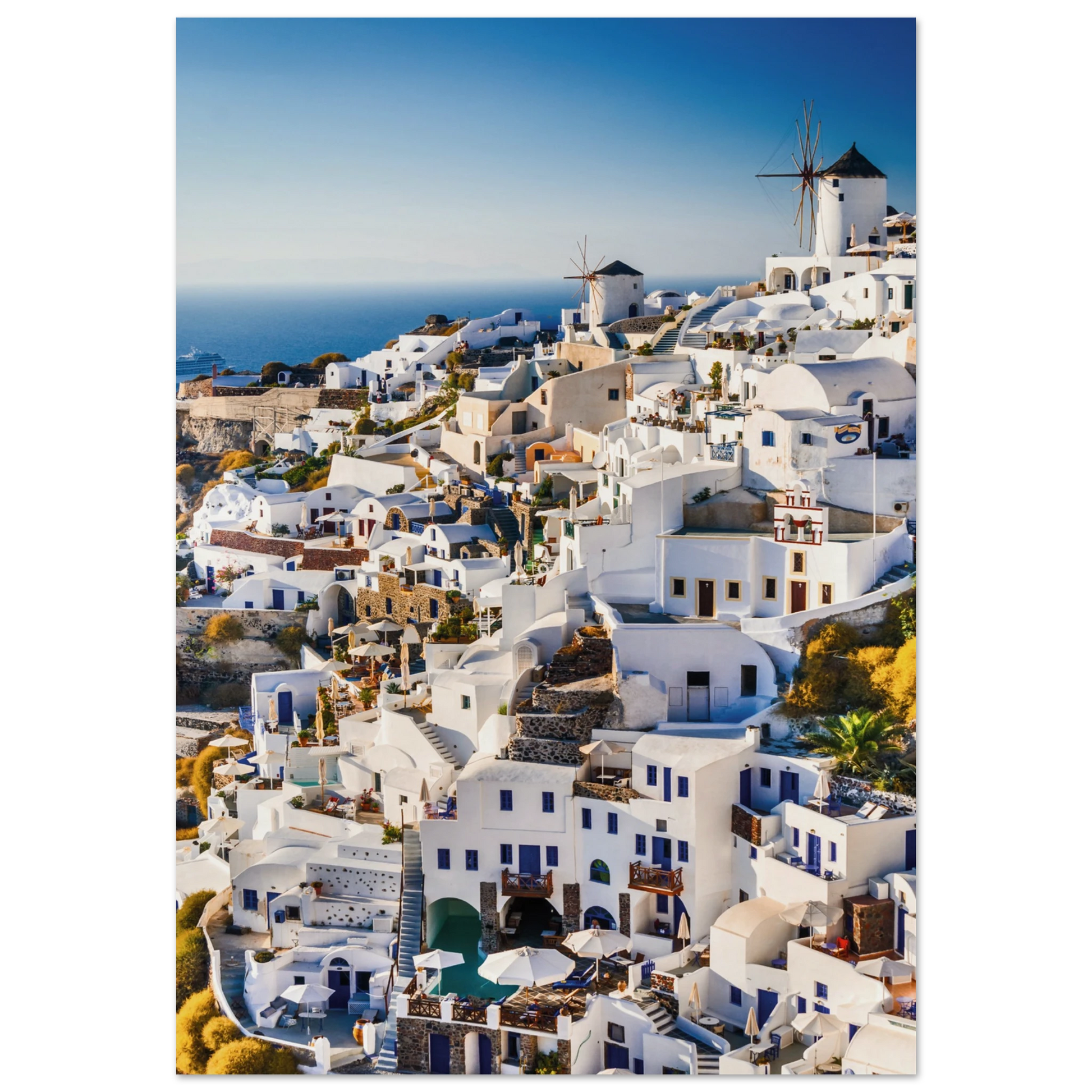 Whitewashed Buildings of Mykonos Print
