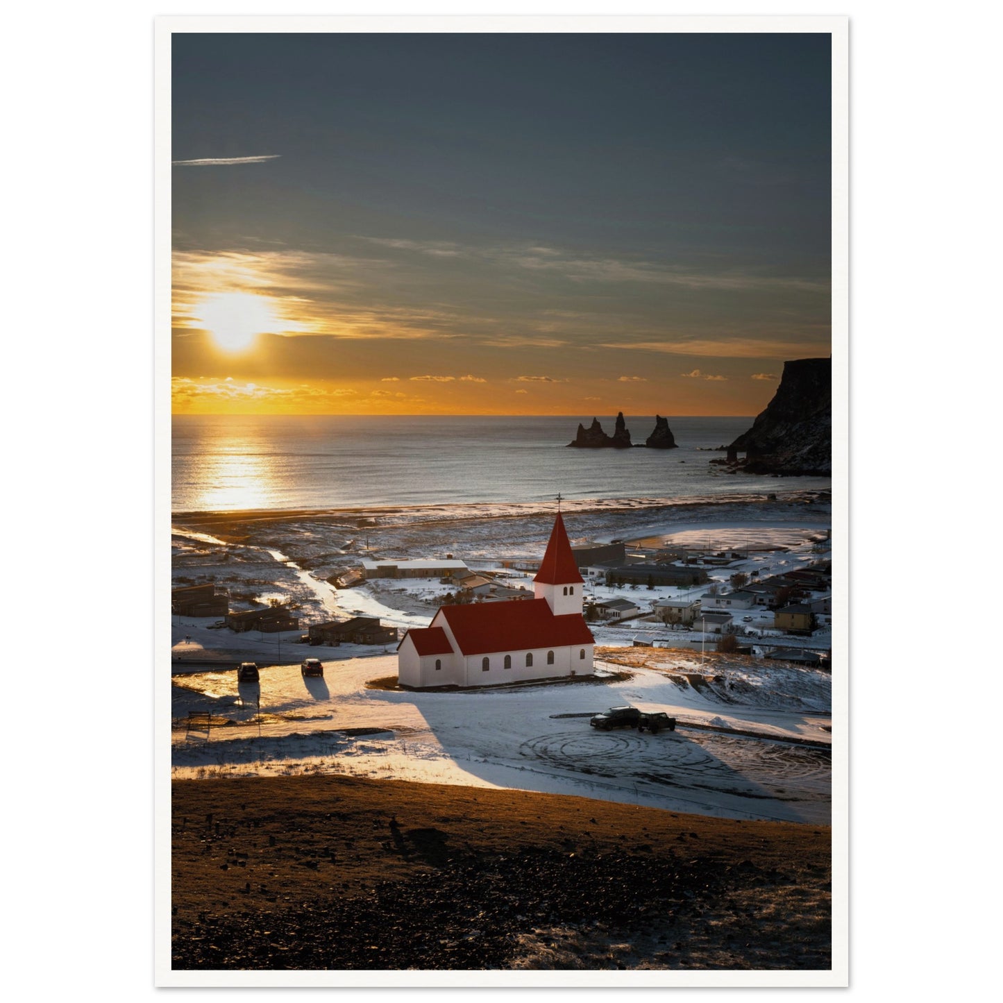 Vík í Mýrdal Red Roof Church Iceland Poster