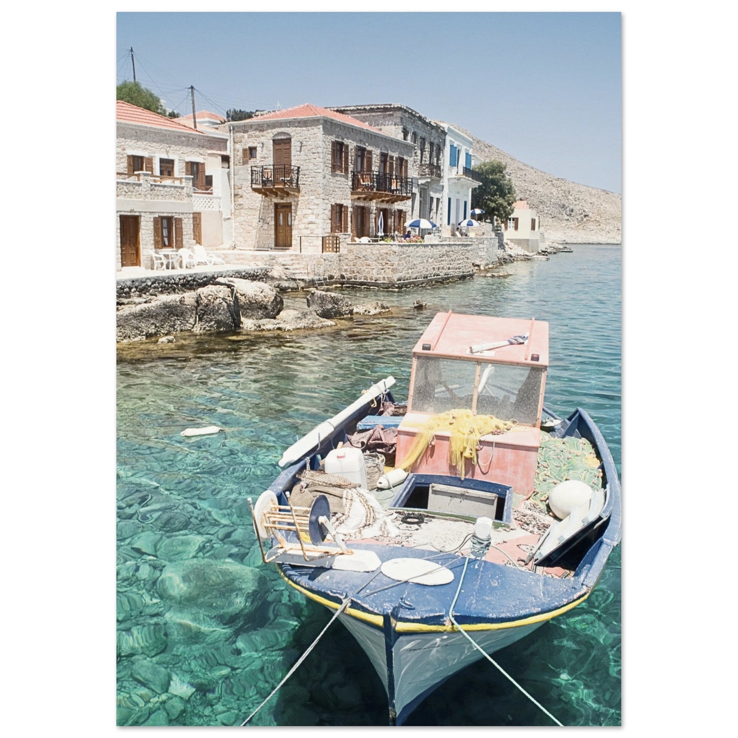 Shores of Crete Fishing Boat Poster