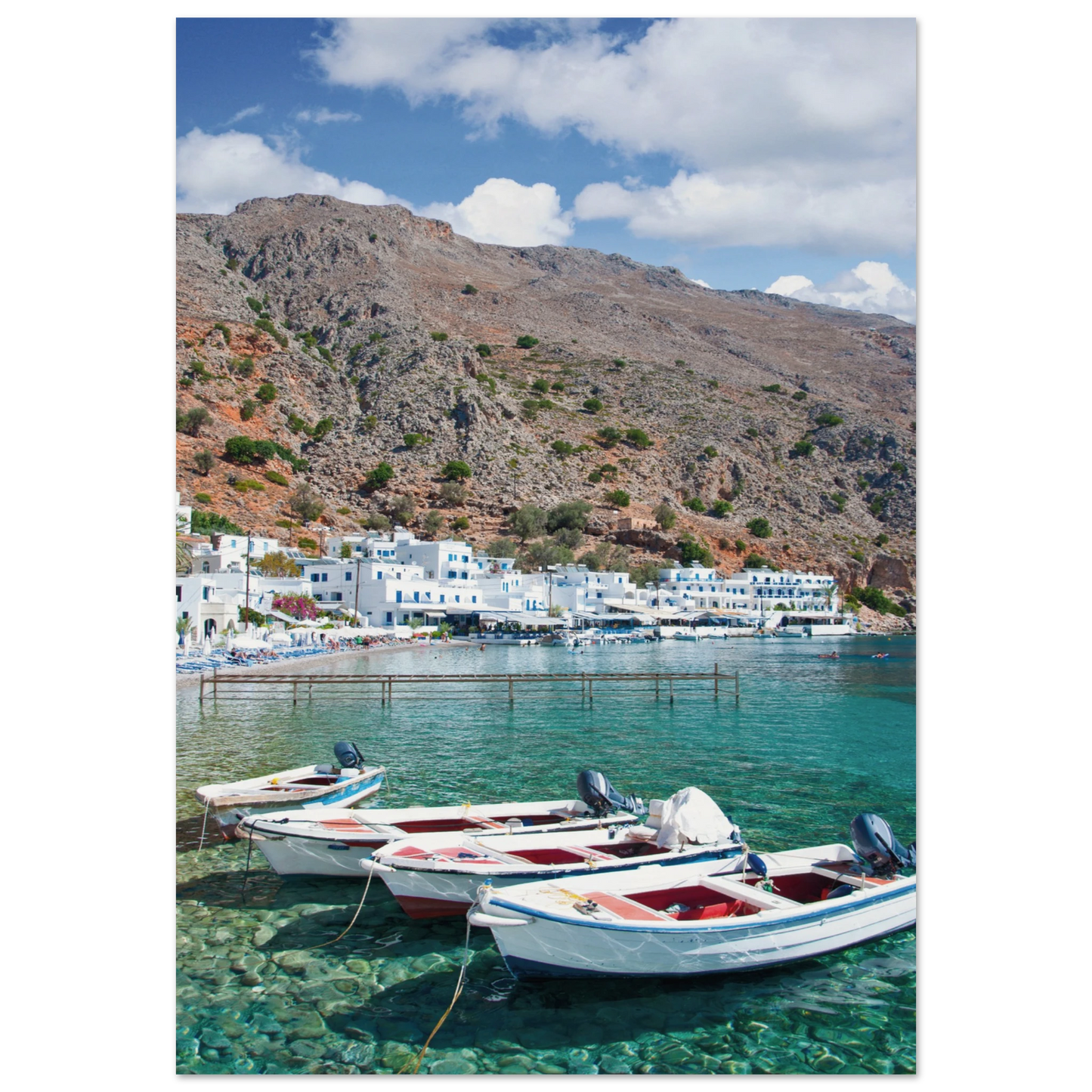 A Few Boats in Crete Poster 70x100 cm 28x40″ No Border
