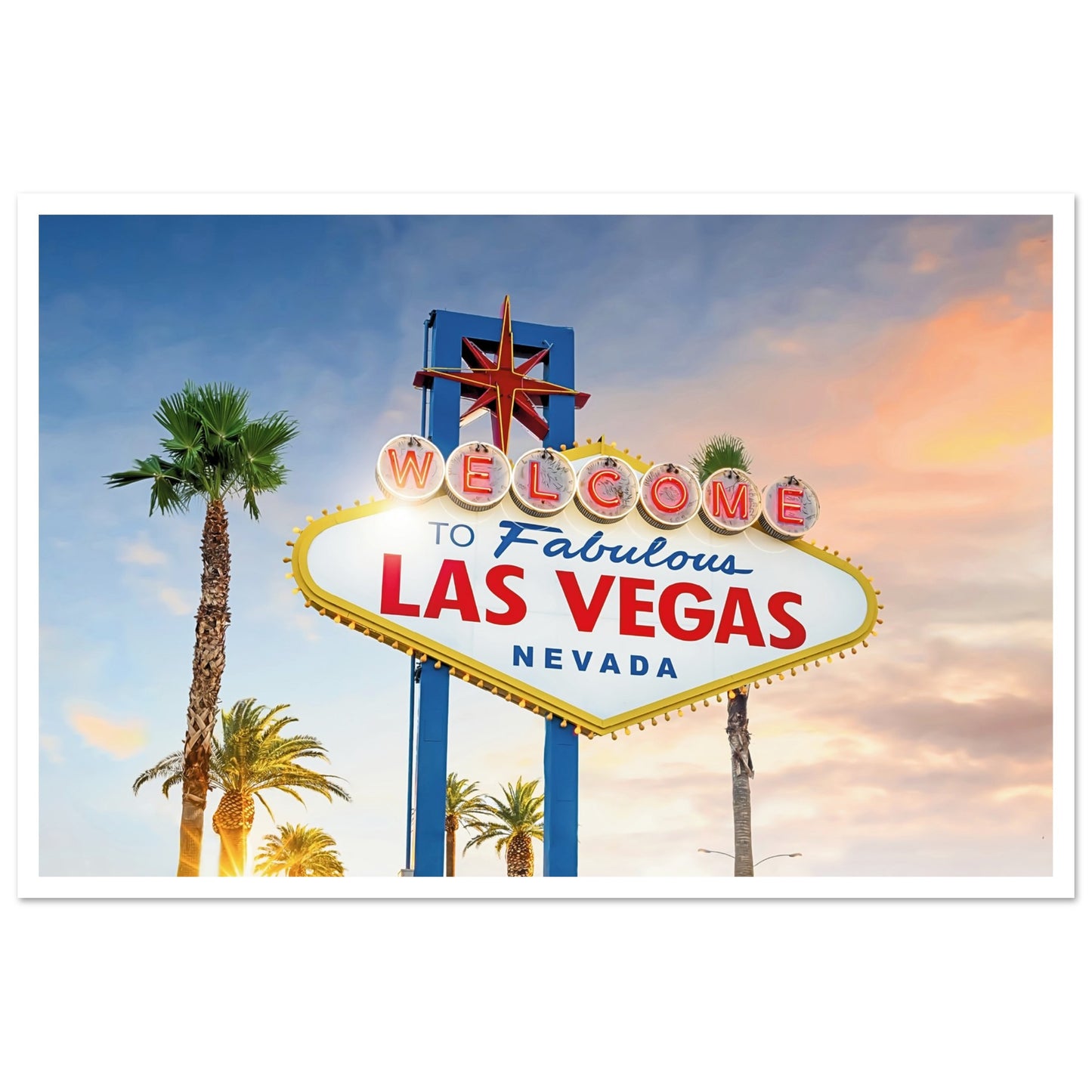Las Vegas in Lights Sign Poster 40x60 cm 16x24″ Border