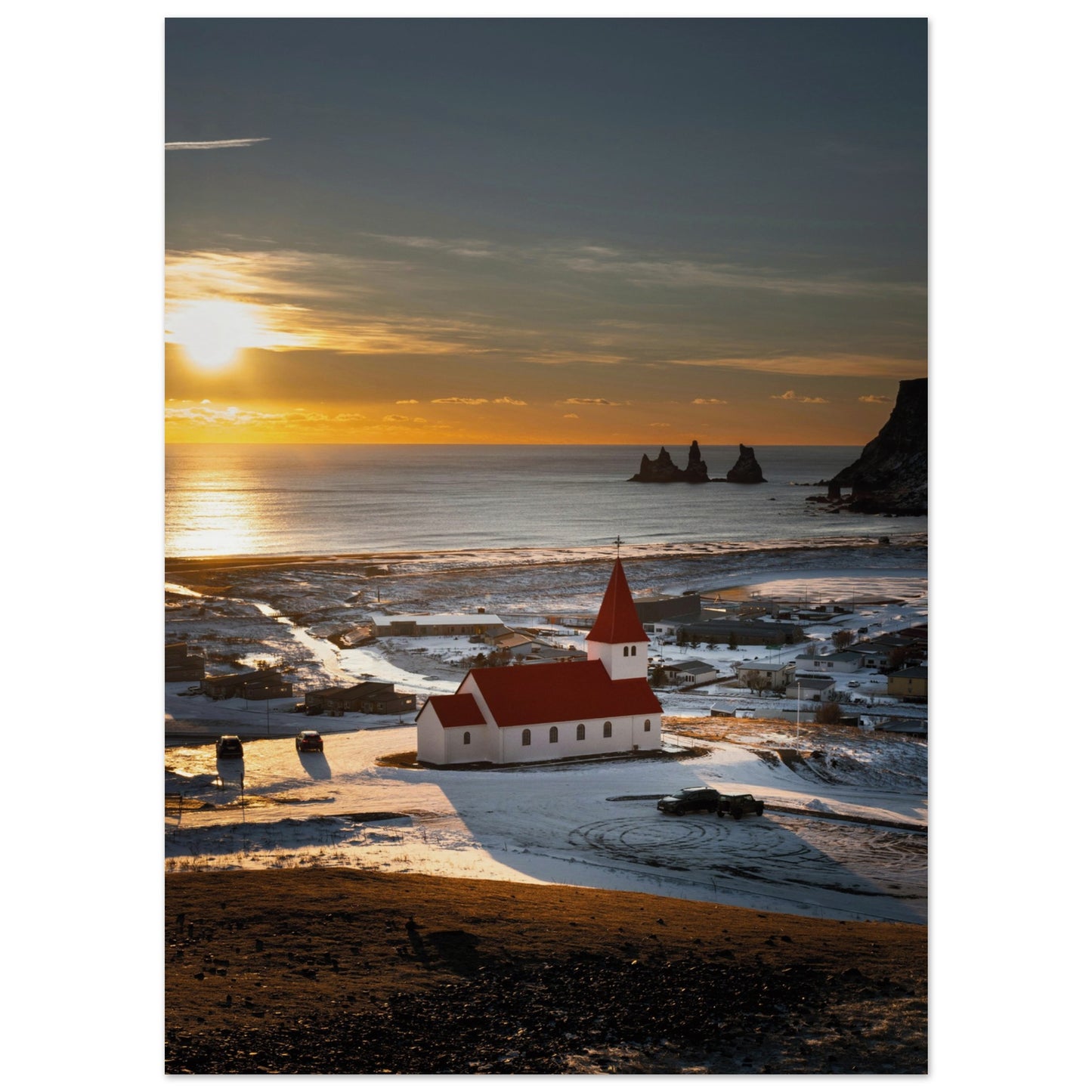 Vík í Mýrdal Red Roof Church Iceland Poster
