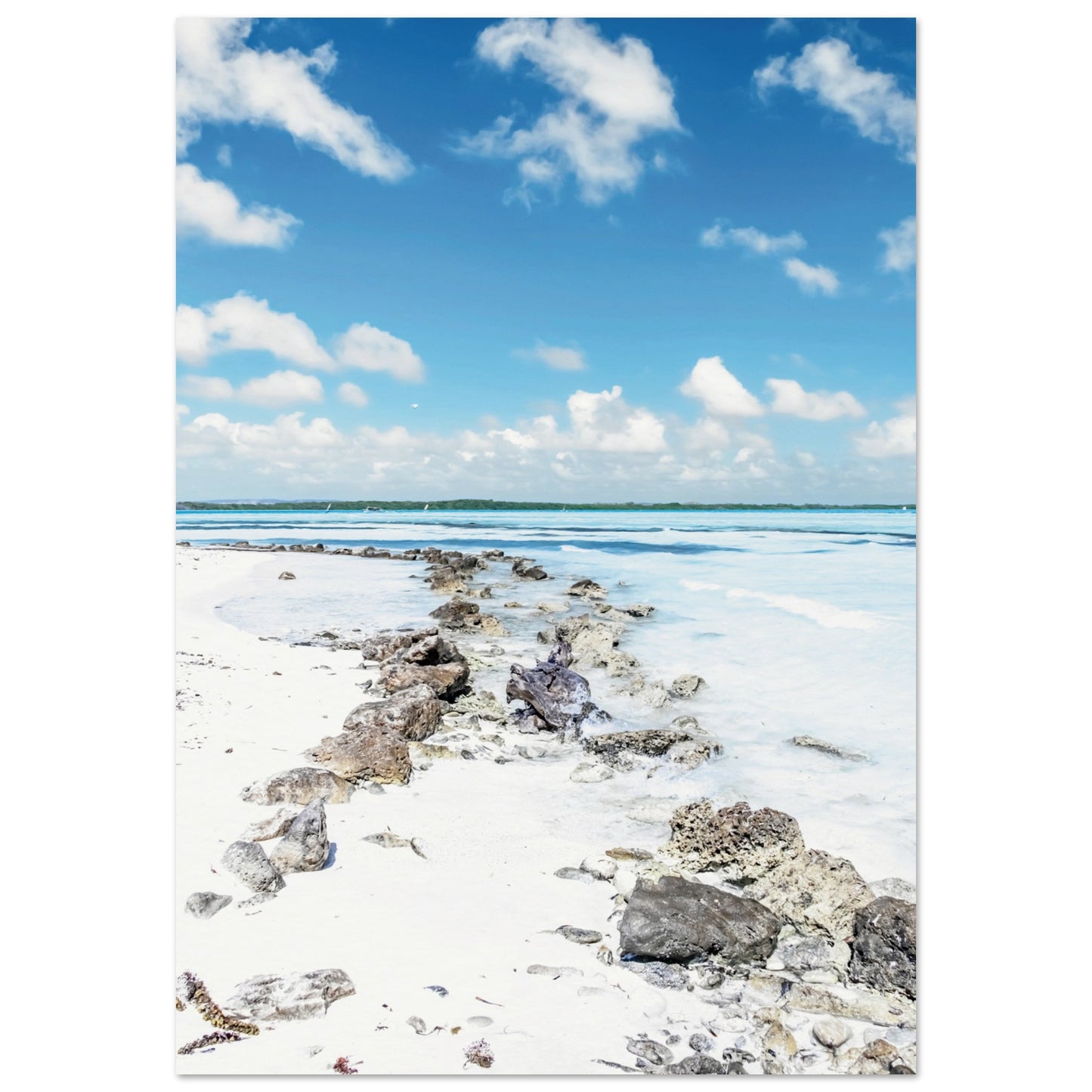A Caribbean Sandy White Beach Poster 70x100 cm 28x40″ No Border