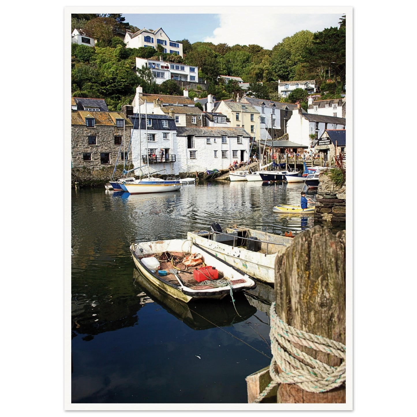 Polperro Cornwall, UK Poster 50x70 cm 20x28″ Border