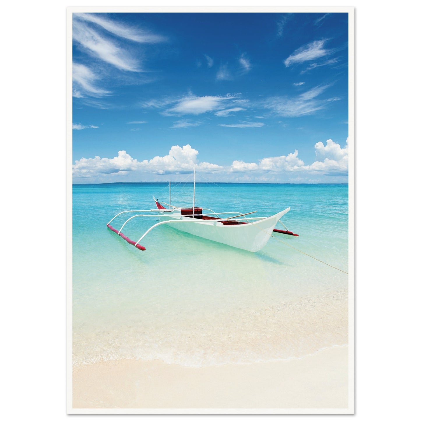 Boat on Bantanya Island, Philippines Print A1 (59.4 x 84.1 cm) Border