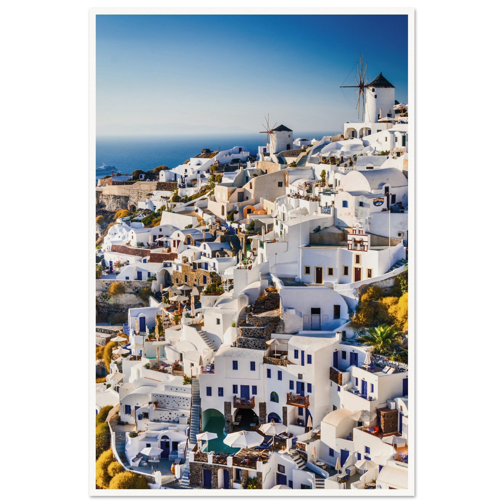 Whitewashed Buildings of Mykonos Poster