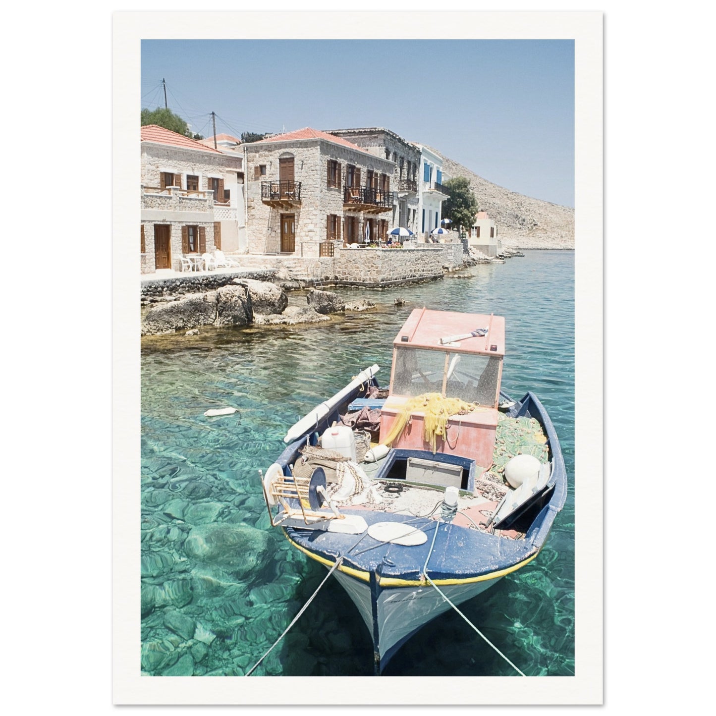 Shores of Crete Fishing Boat Poster
