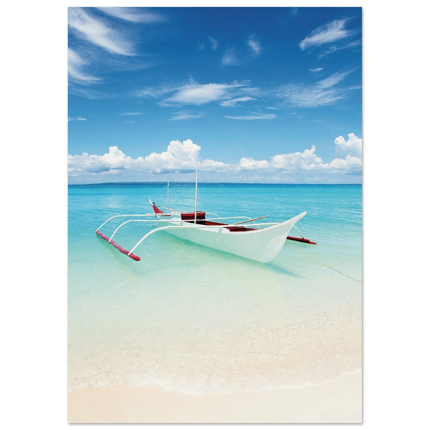 Boat on Bantanya Island, Philippines Print A4 (21x29.7 cm ) No Border