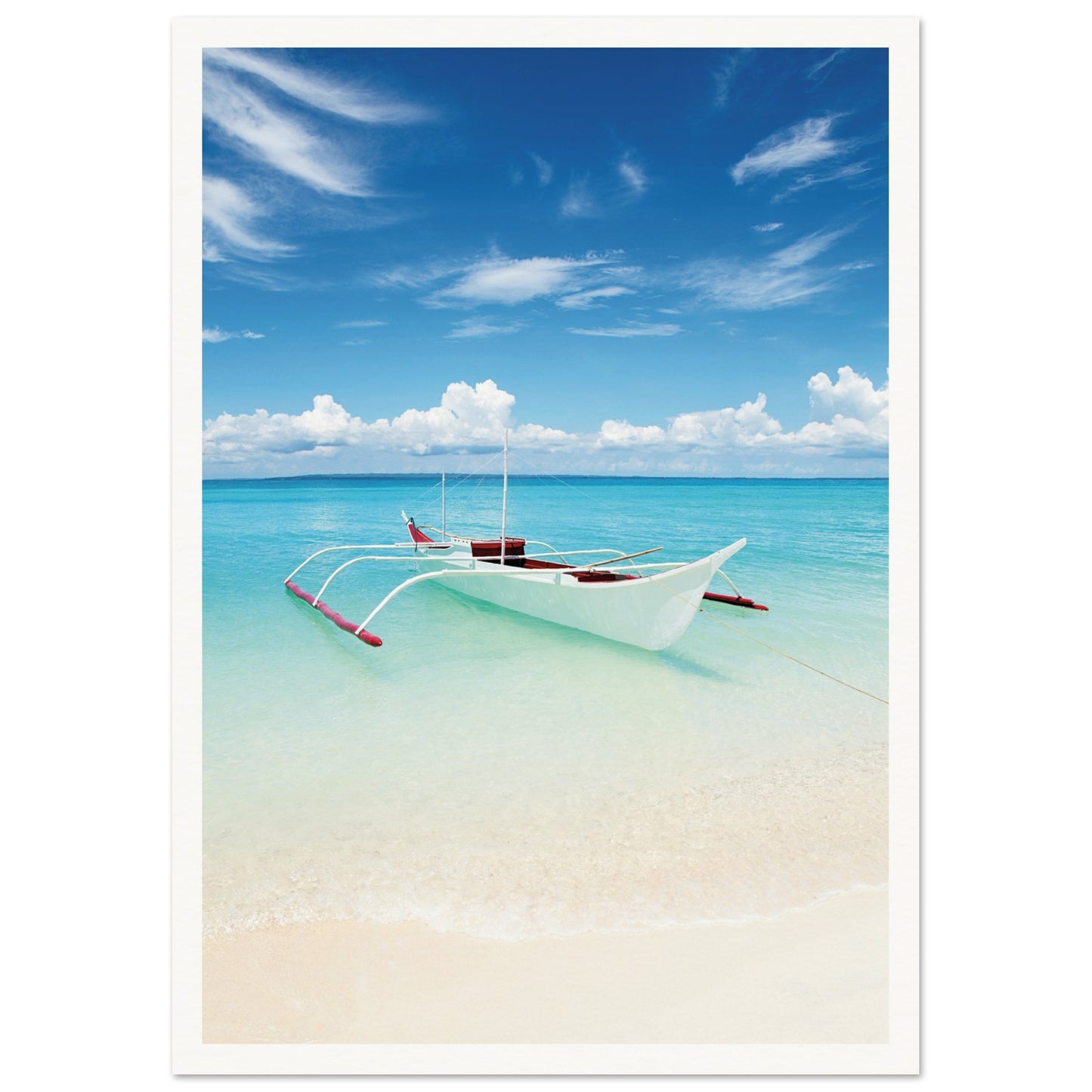 Boat on Bantanya Island, Philippines Print A3 (29.7 x 42 cm) Border