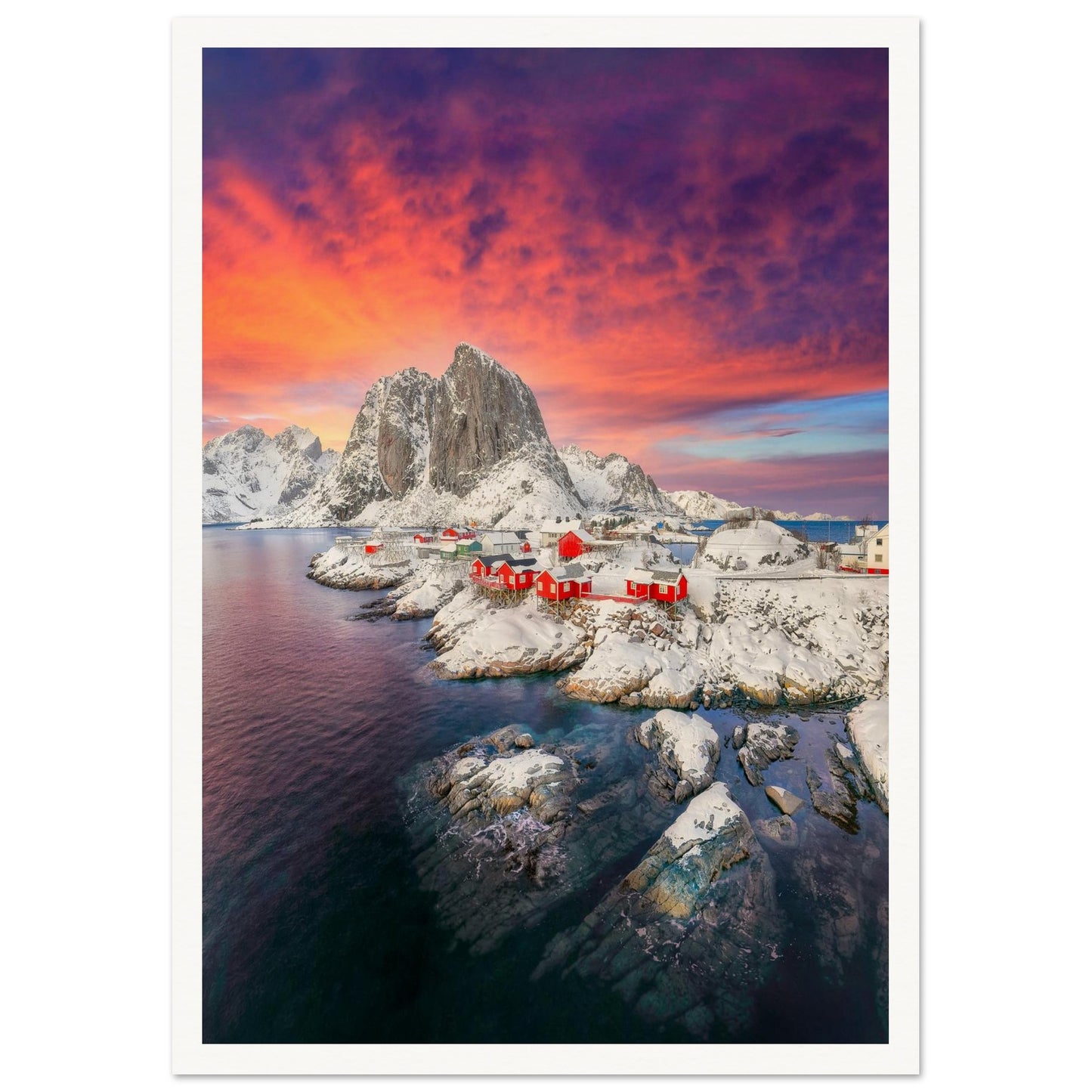 Lofoten, Norway Poster A3 (29.7 x 42 cm) Border