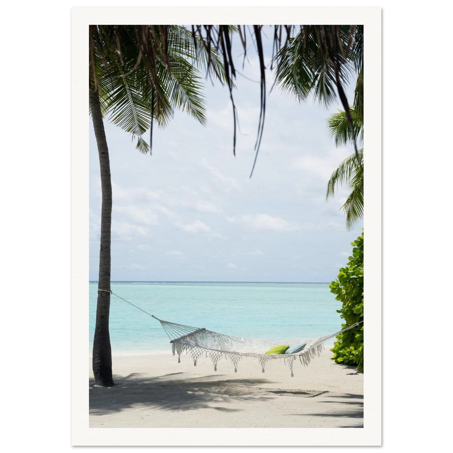 Tropical Oasis Beach Swing Poster A4 (21x29.7 cm ) Border