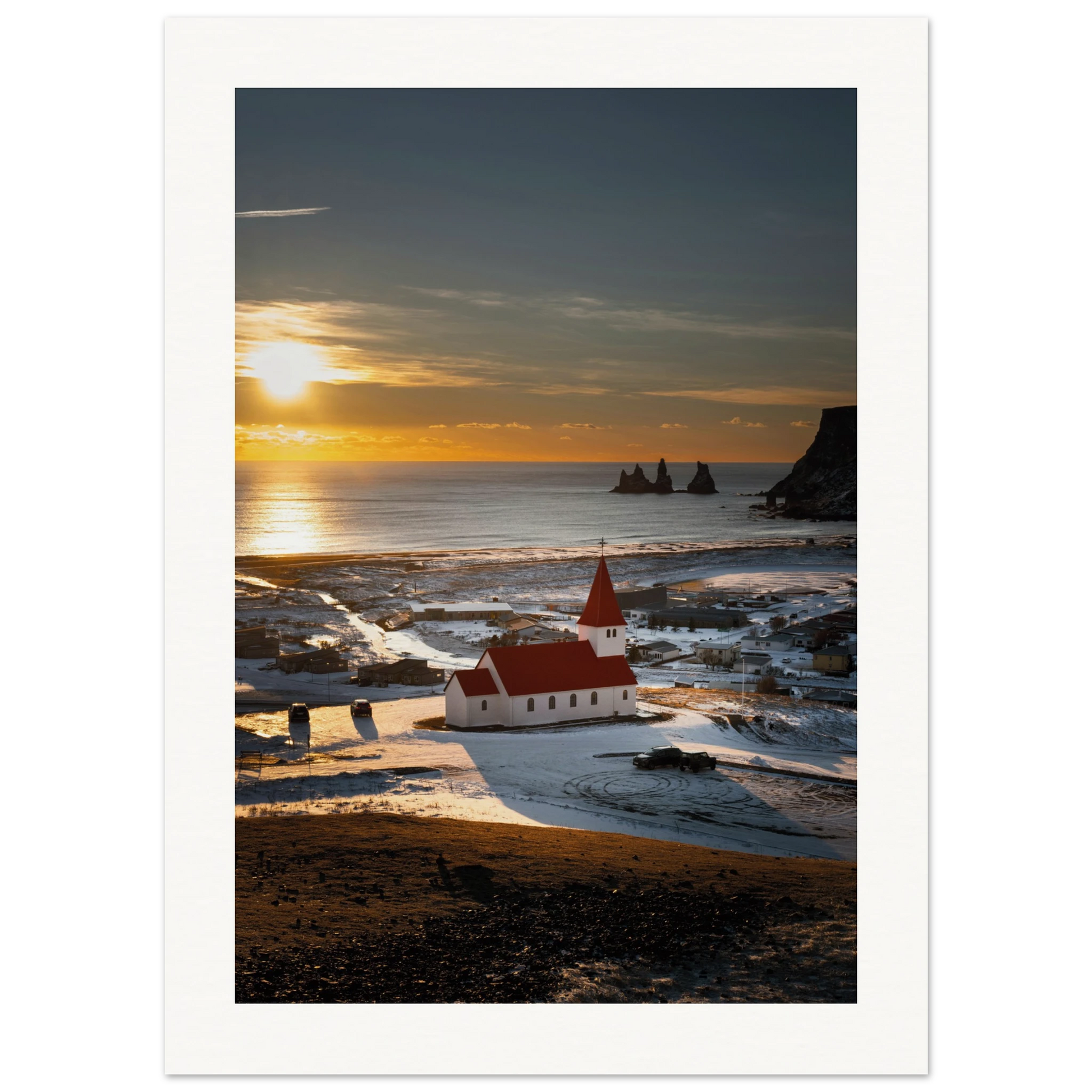 Vík í Mýrdal Red Roof Church Iceland Print