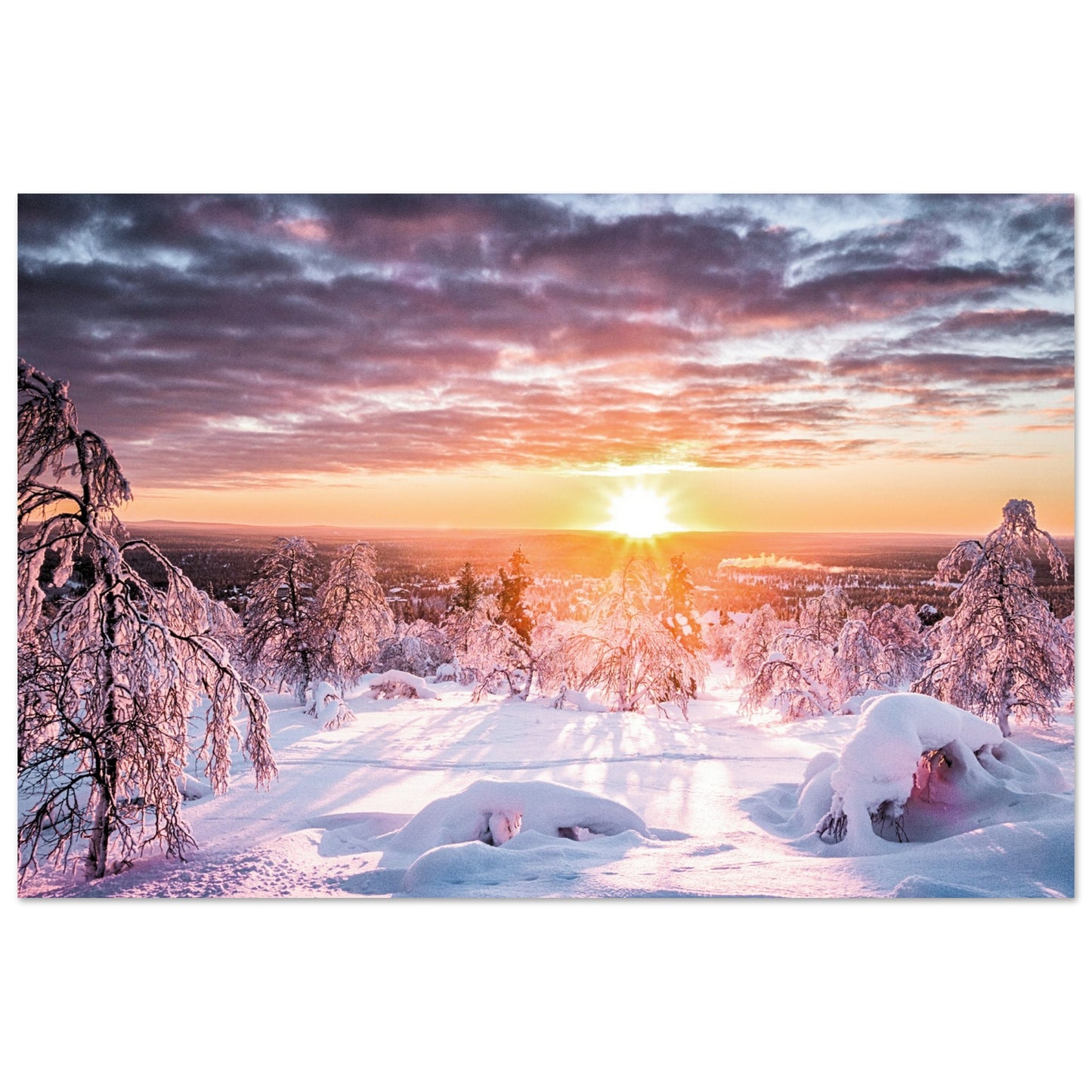 Scandinavian Winter Forest Poster 30x45 cm 12x18″ No Border