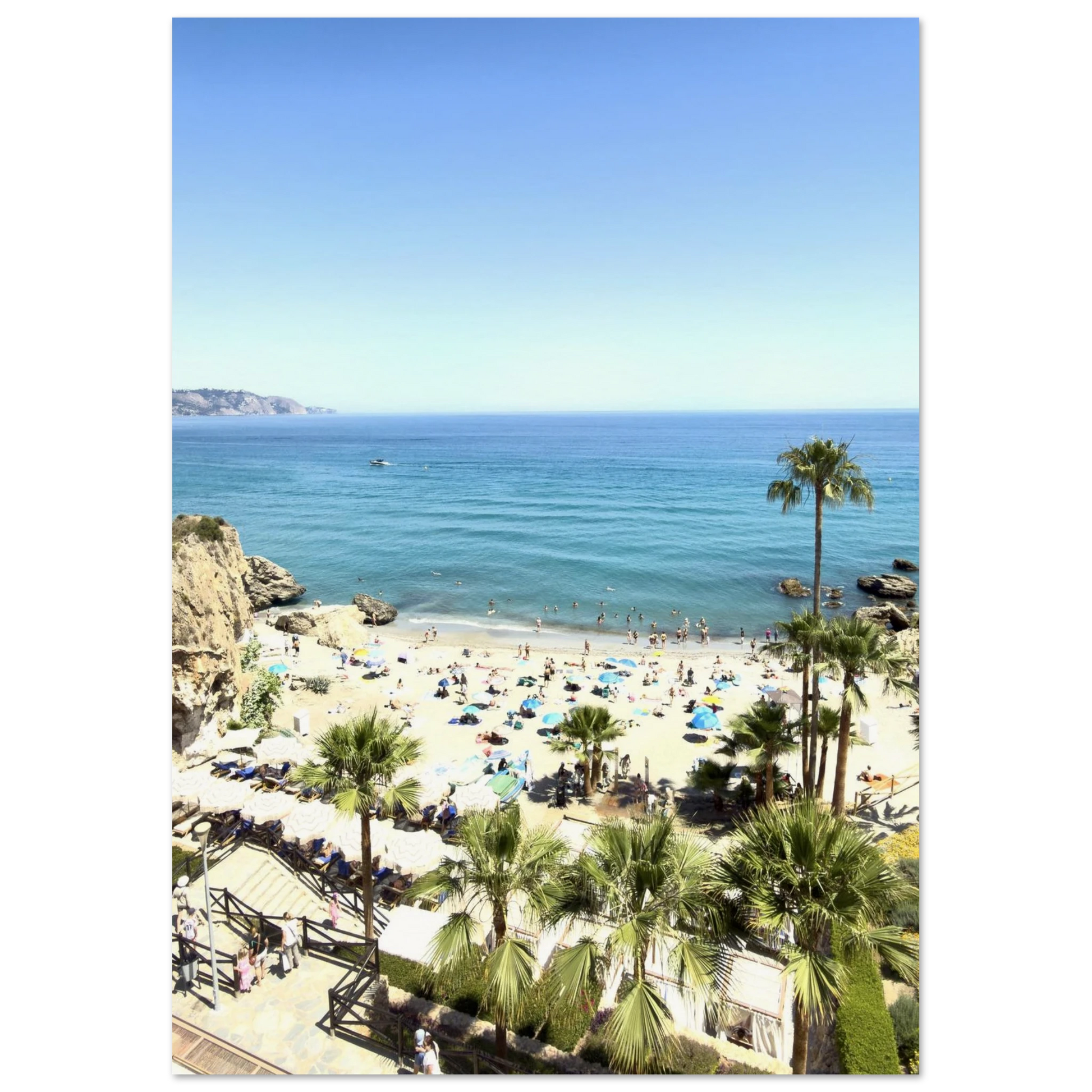 Calahonda Beach In Nerja Poster 21x29.7 cm 8x12" No Border