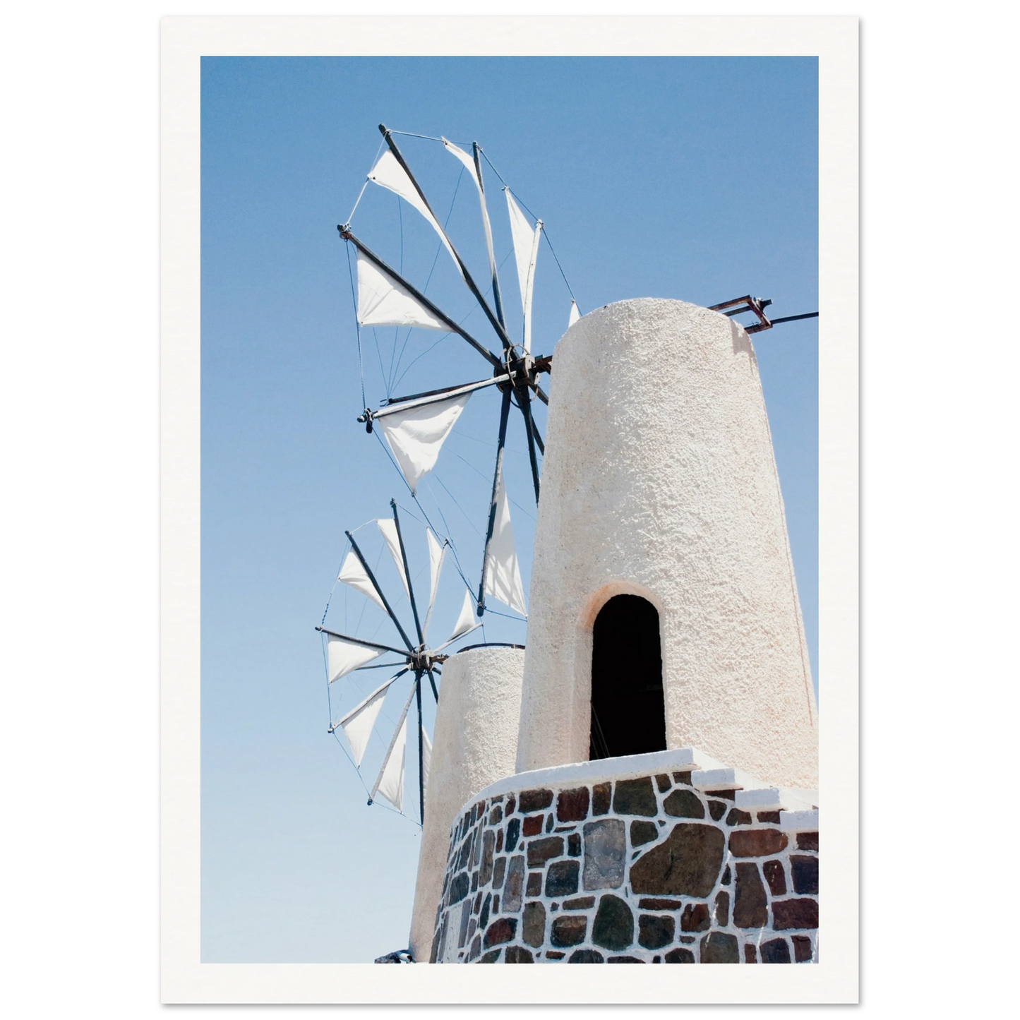 Mykonos Windmill Poster 21x29.7 cm 8x12" Border