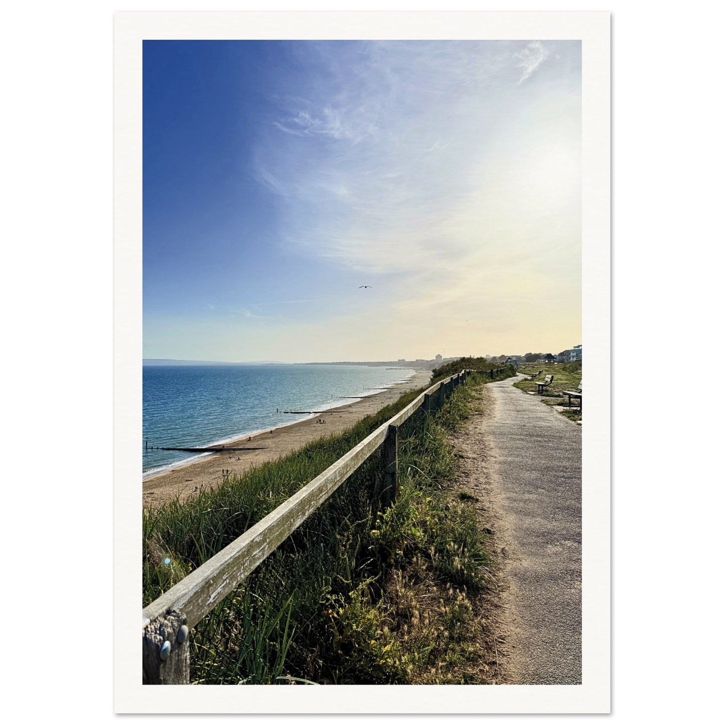 Southbourne Beach Bournemouth, UK Poster A4 (21x29.7 cm) Border