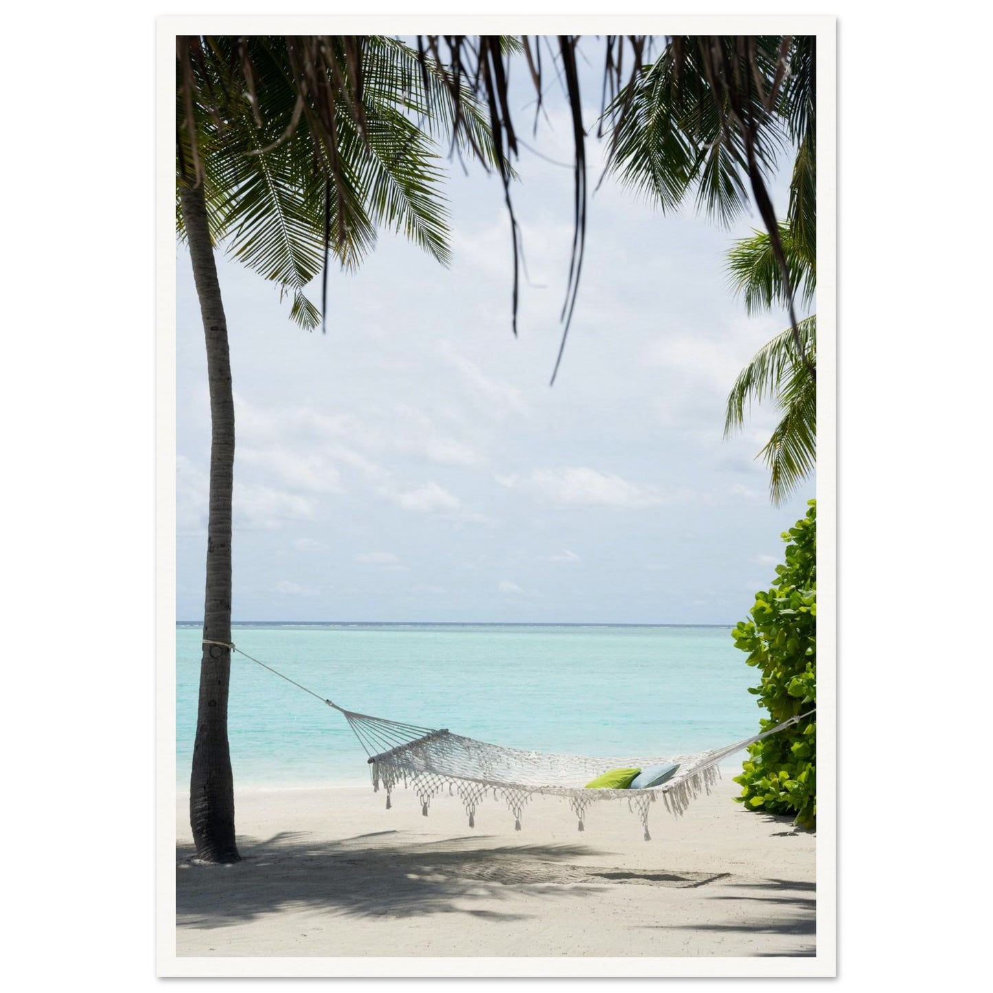 Tropical Oasis Beach Swing Poster A2 (42 x 59.4 cm) Border