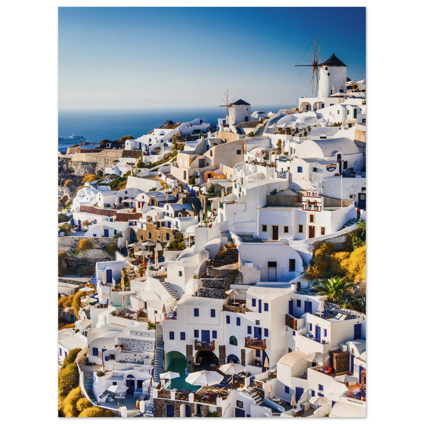 Whitewashed Buildings of Mykonos Poster