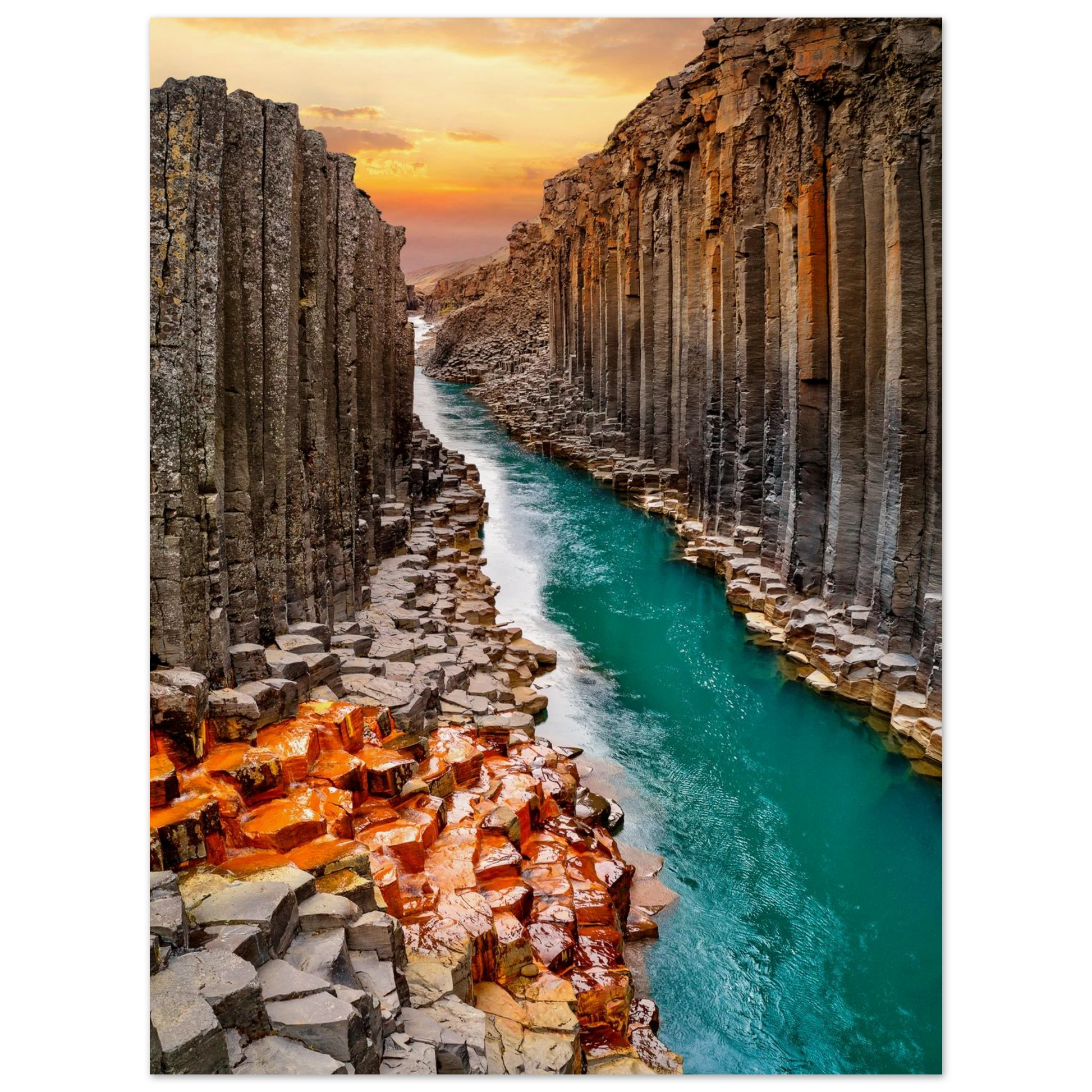 Iceland Rock Walls Poster 30x40 cm 12x16″ No Border