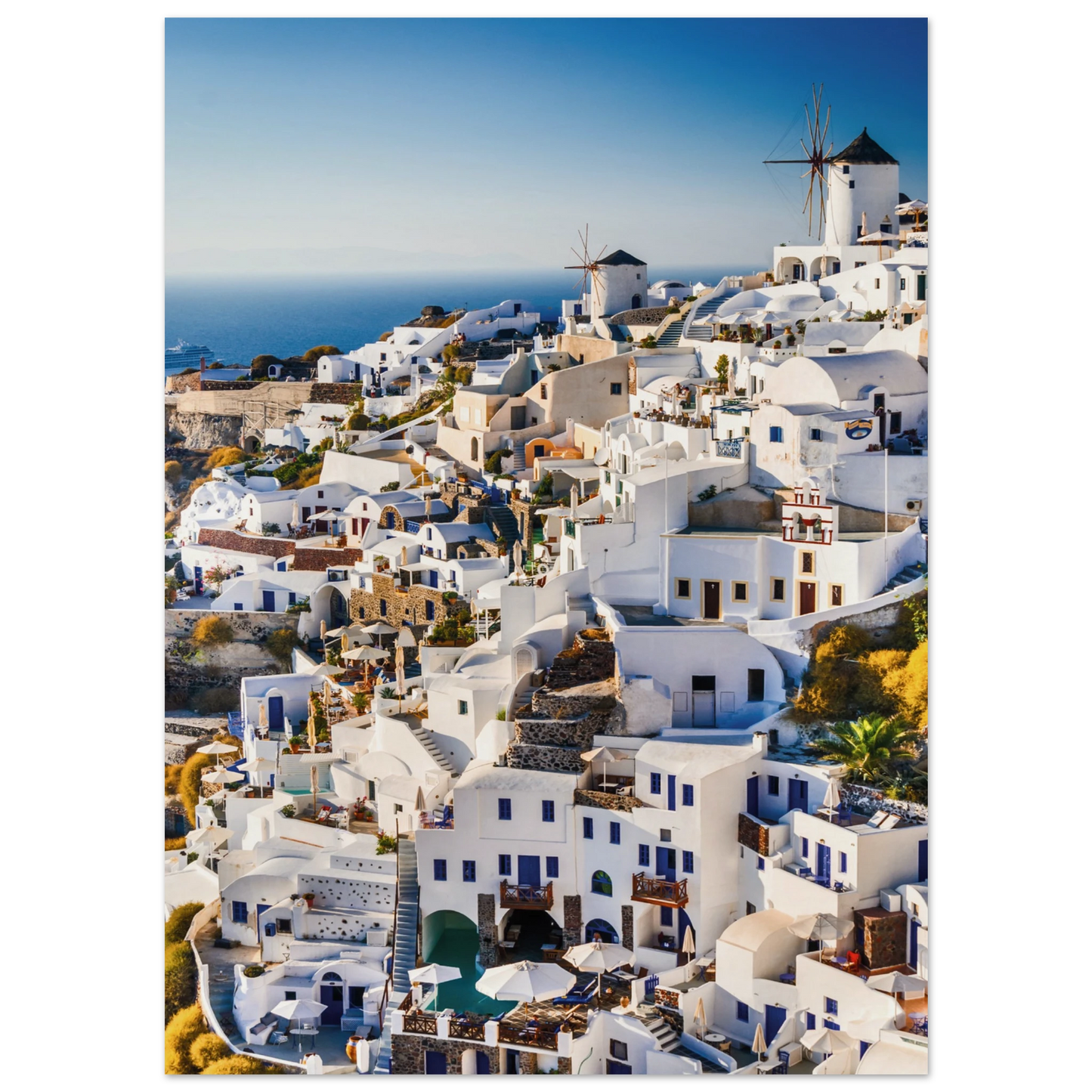 Whitewashed Buildings of Mykonos Poster 13x18 cm 5x7″ No Border