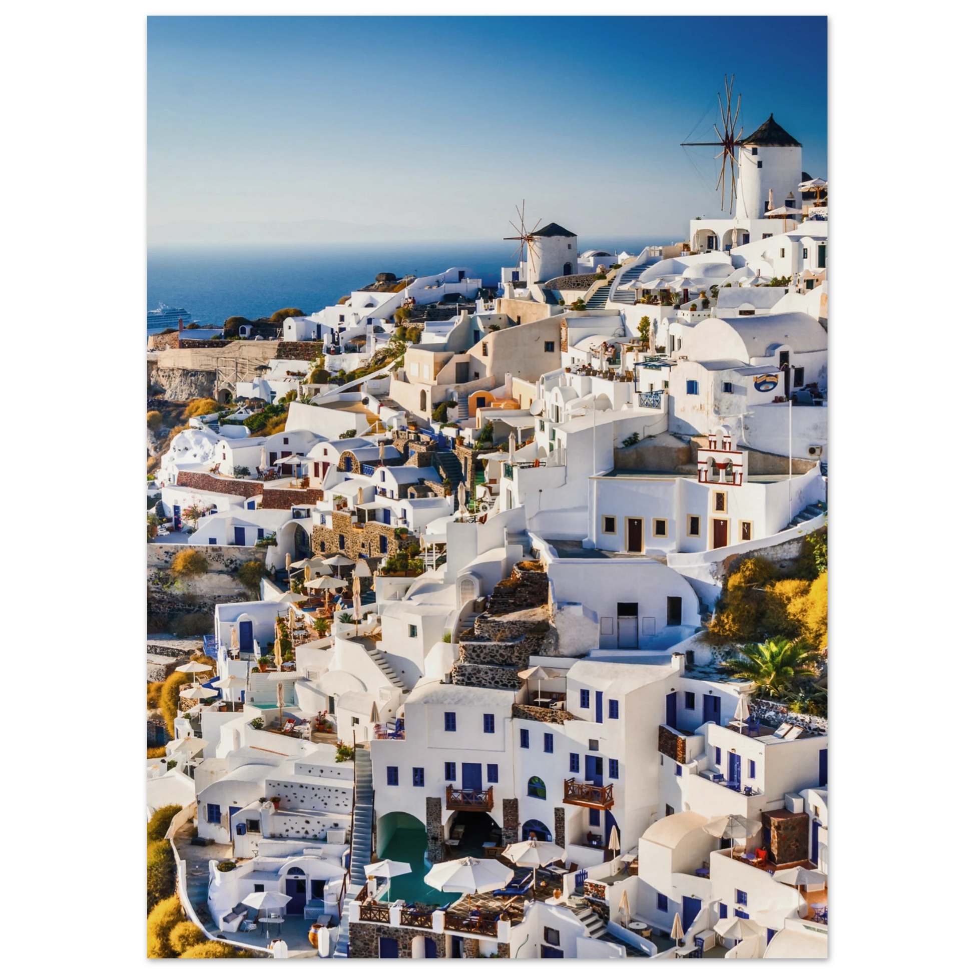 Whitewashed Buildings of Mykonos Poster 13x18 cm 5x7″ No Border