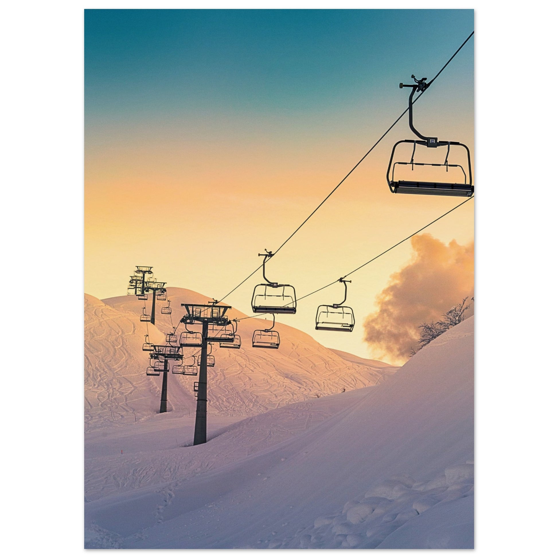 Golden Sunrise Ski Slovenia Poster 13x18 cm 5x7″ No Border