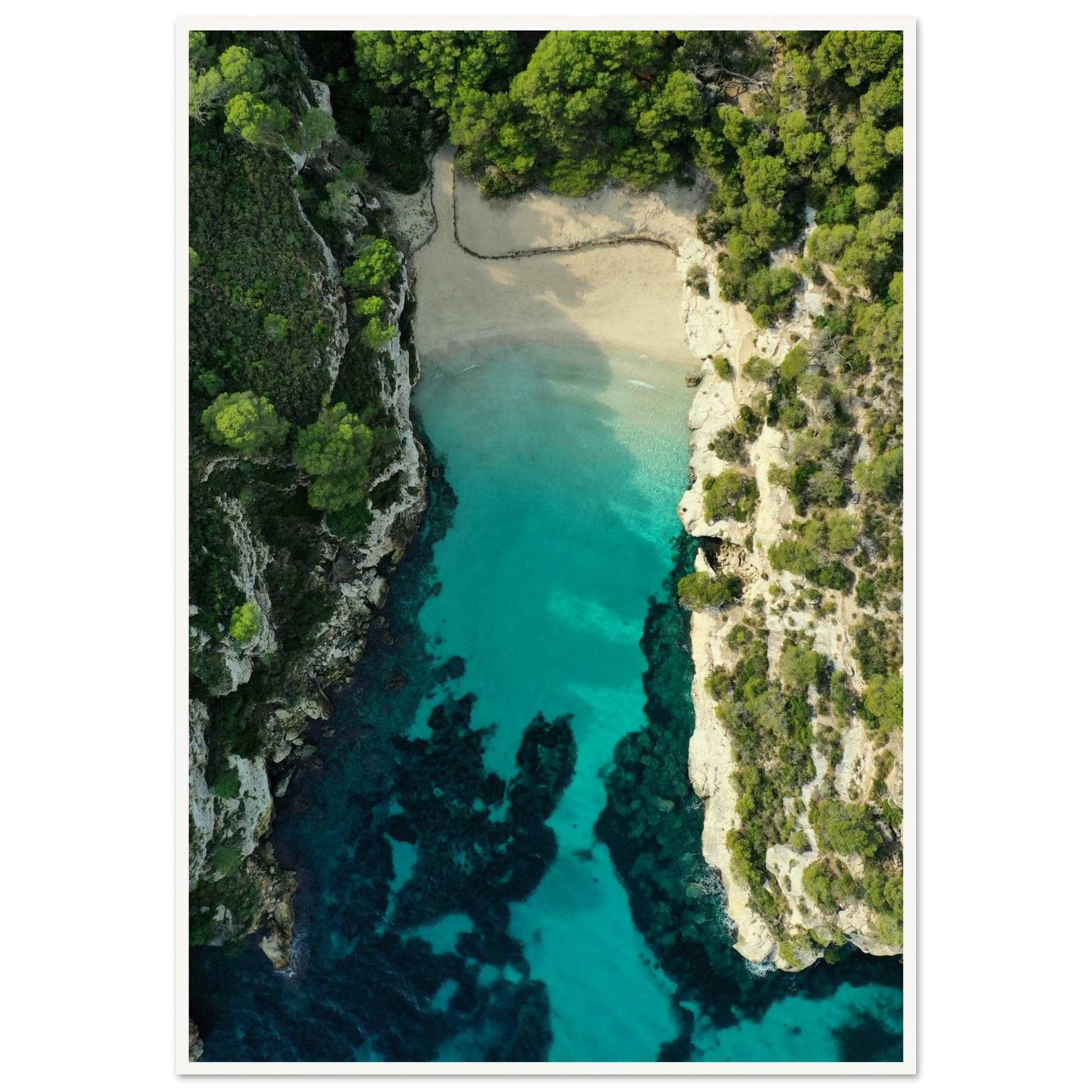 Menorca’s Turquoise Paradise Poster 70x100 cm 28x40″ Border