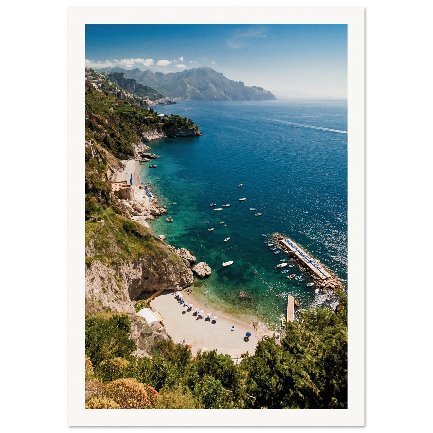 Tyrrhenian Sea, Amalfi Coast, Italy Poster A4 (21x29.7 cm) Border