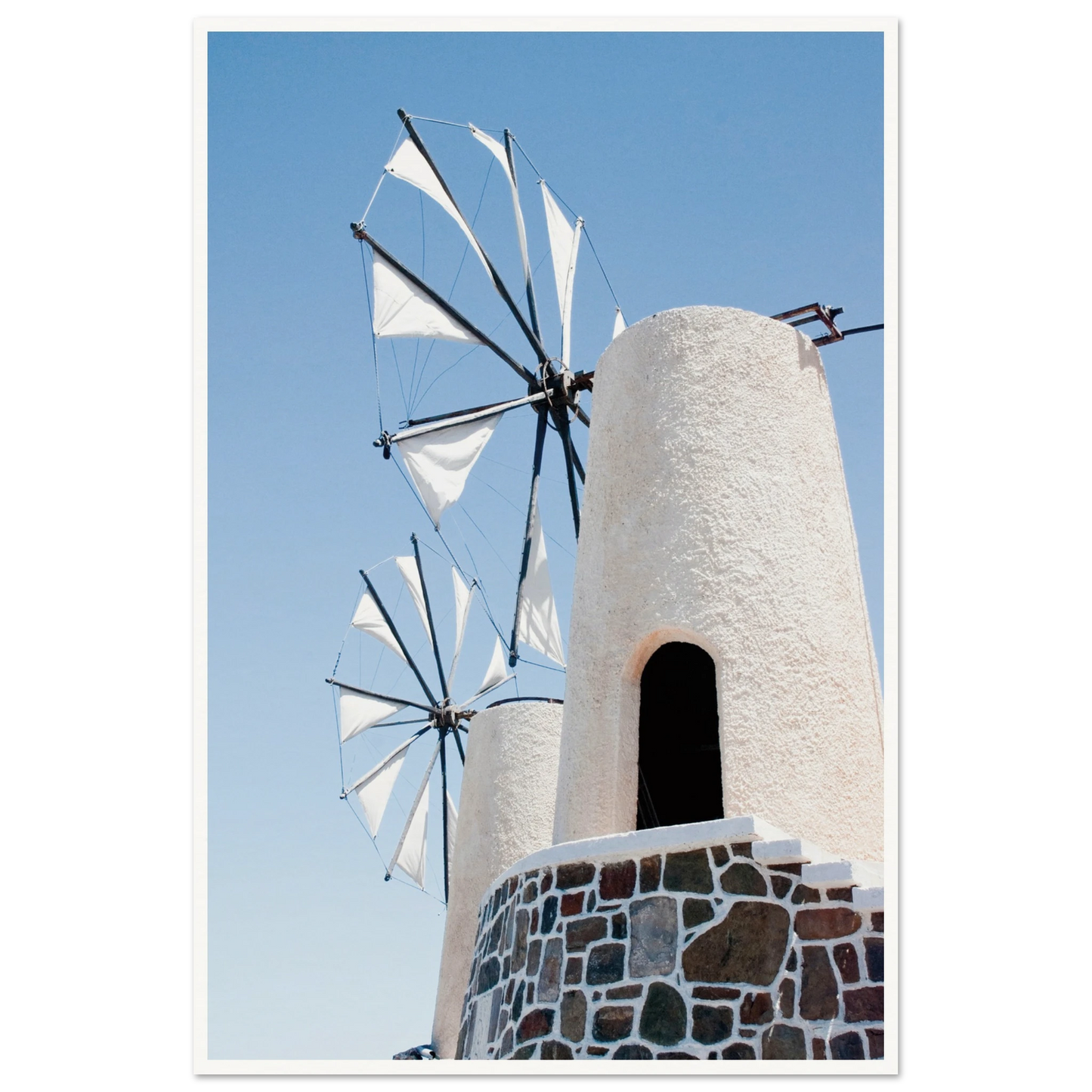Mykonos Windmill Poster 60x90 cm 24x36″ Border