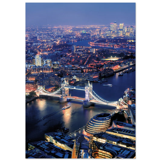 London Tower Bridge at Night Poster A1 (59.4 x 84.1 cm) No Border
