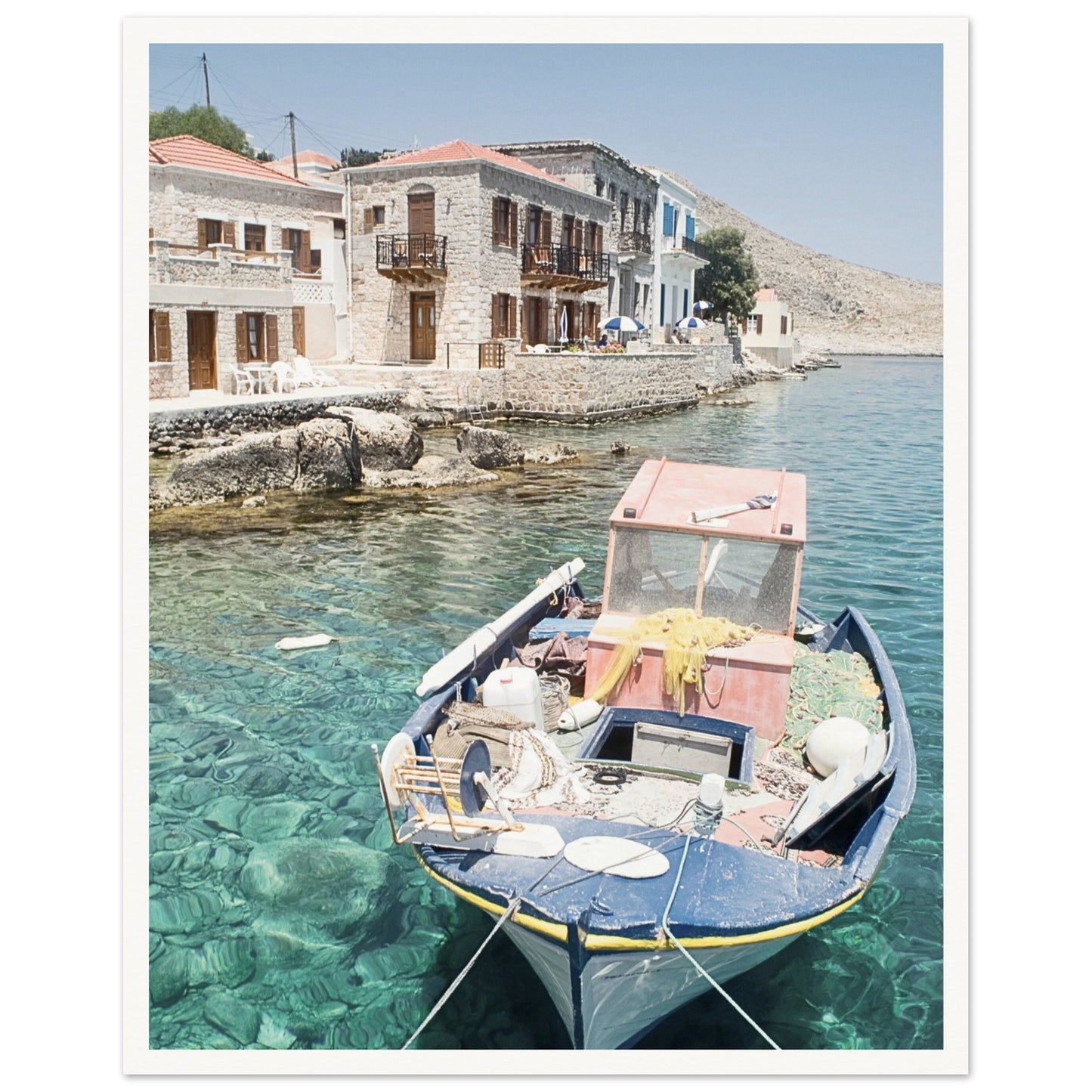 Shores of Crete Fishing Boat Poster